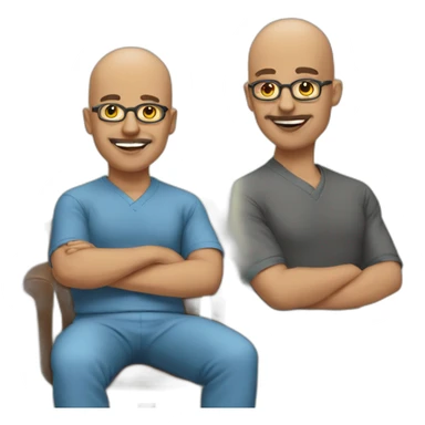 Bald 35 years therapist middleeast sticker