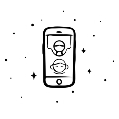 Mobile phone lock screen with notification alert and face capture popup window sticker