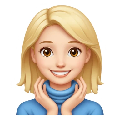 girl hands around her neck smiling sticker