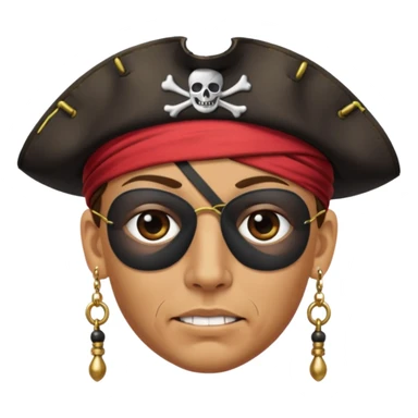 Eye patch pirate with earring, one eye covered
 sticker