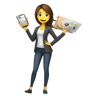 multitasking succesfull woman sticker