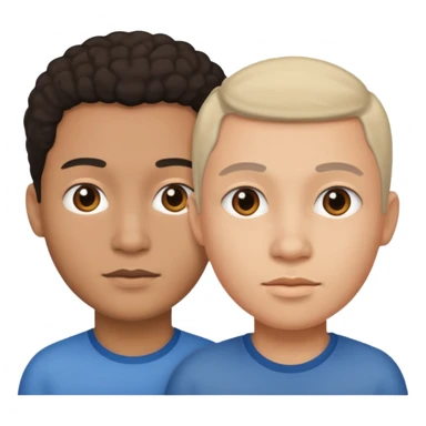 person 1 body with 2 heads  different races sticker