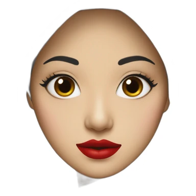 asian women wearing grey hijab with red lipstick sticker