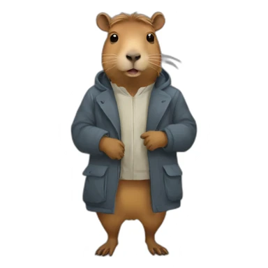 capybara dresses as a software developer sticker