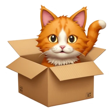 The cat jumps into the box. The head of the cat faces the box, the viewer sees the back of the cat sticker