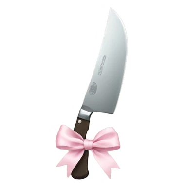 knife with pale pink bow sticker