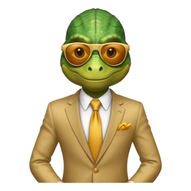 rich capitalist lizard king gold sunglasses sticker