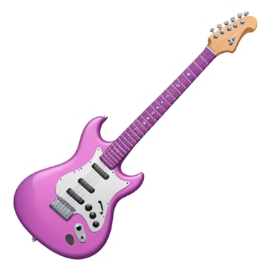Guitarra eléctrica color morado con rosa con brillitos sticker