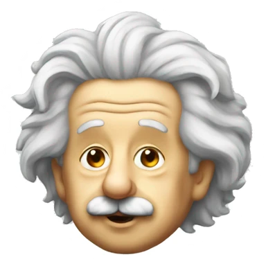 Albert Einstein with a crown sticker