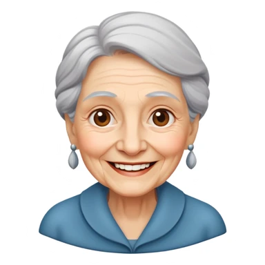 smiling old woman sticker