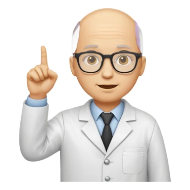 Nerd scientist emoji that with those 🤓👆🥼 but you have to make the head exactly like this 🤓without hair just yellow bald head like a normal emoji  sticker