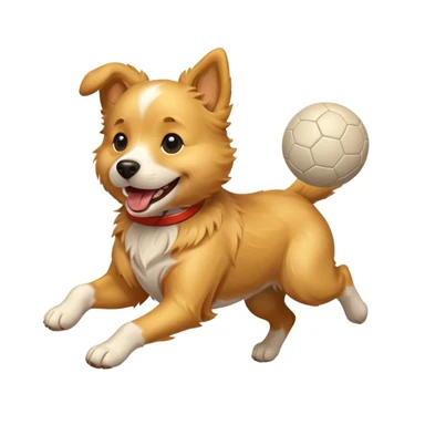 happy dog running after ball sticker