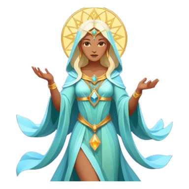 fantasy magic goddess tarot card low poly sticker