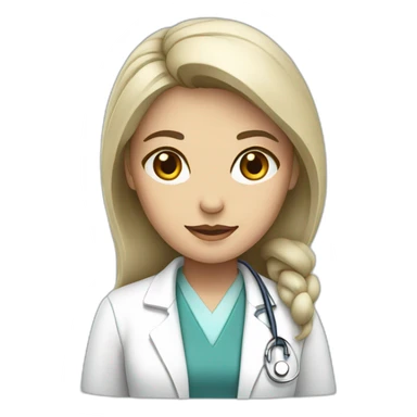 a female doctor in a white coat sticker