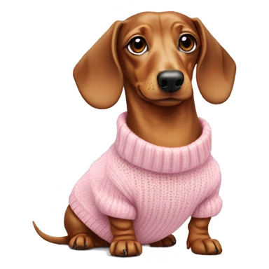 dachshund wearing pastel pink sweater sticker