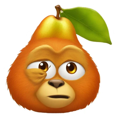 pear holds Orang utan sticker