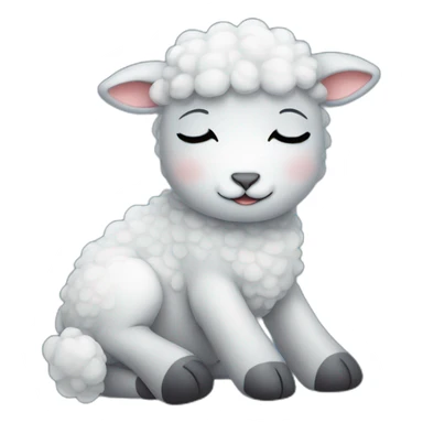 sleepy blue lamb with star theme sticker
