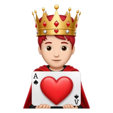 Red King in hearts sticker