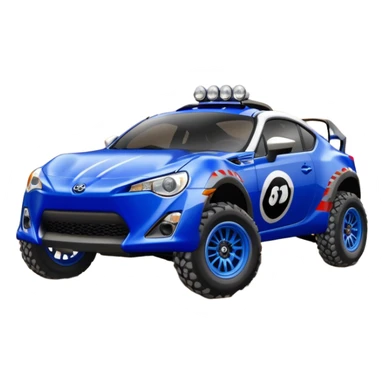 2013 scion fr-s ultramarine off road 4wd monster Baja dessert racer number 86 with large silver wheels  sticker