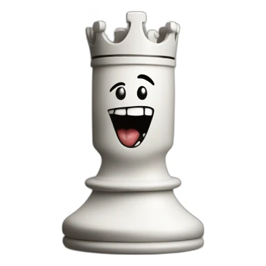 chess piece Queen white with war wounds with smiley face sticker