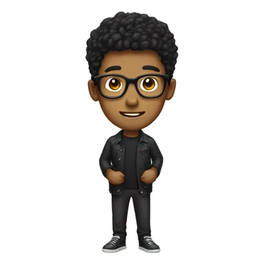 Boy with black glasses and ice spice hair on their phone sticker