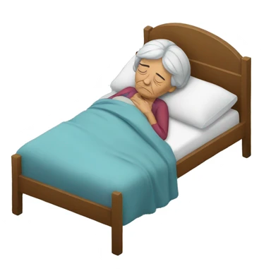 sick old woman sleeping on bed sticker