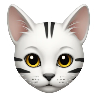 White cat with black stripes sticker
