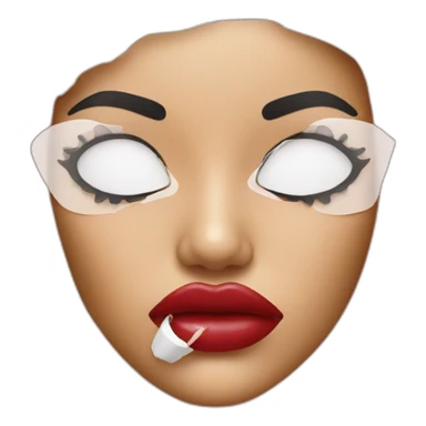 Woman tape over lips sticker