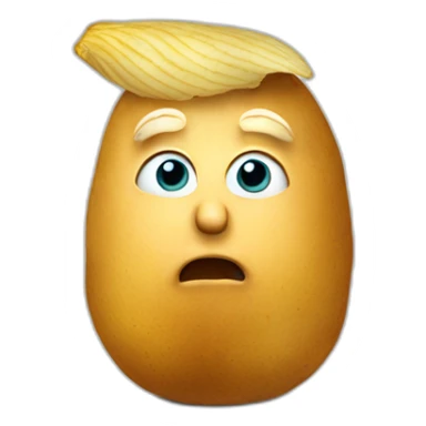 Donald Trump sittning on a potato sticker