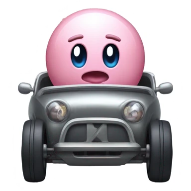 Metal Kirby eyes eyes, cute no mouth drive with car wheels  sticker