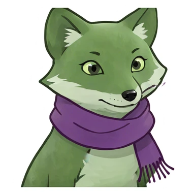 Cute arctic fox with purple and teal sticker