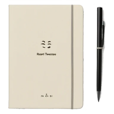 Cream Linen textured cover notebook with a elegant small text sticker