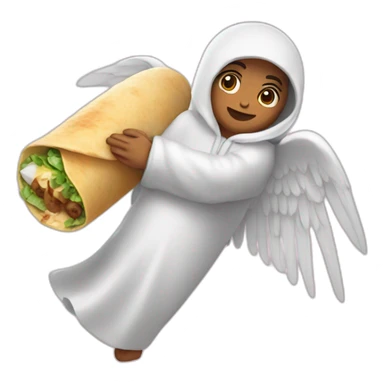 burrito with angel nimbus sticker