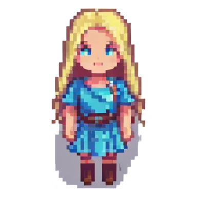 blonde girl, pixel art style sticker