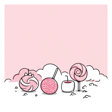 A4 size vertical portrait background, pink candy color scheme with lollipops and marshmallows, Japanese hand-drawn style, soft and dreamy, candy elements, soft pastel gradient or transparent background, no text, suitable for avatars or printing, high resolution sticker