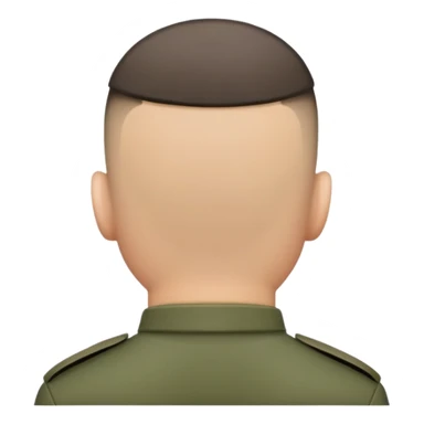 back of soldier's head with military haircut, seen from behind sticker