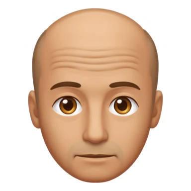a man with visible hair loss, simple emoji style sticker