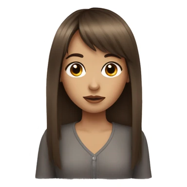 Brown hair girl with a fringe with long eyelashes  sticker