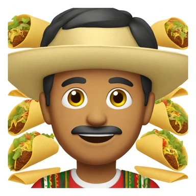 Mexican male eating a taco sticker