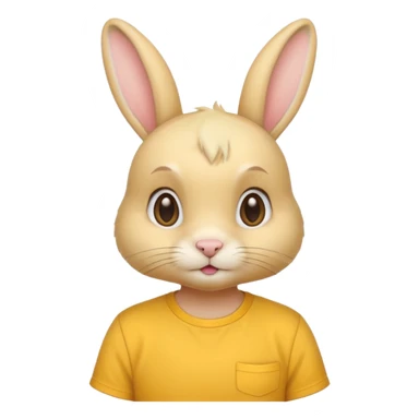 blonde rabbit with yellow shirt sticker