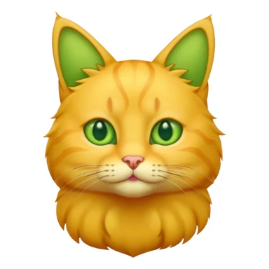 GATO AMARILLO SIN OREJAS VERDES sticker