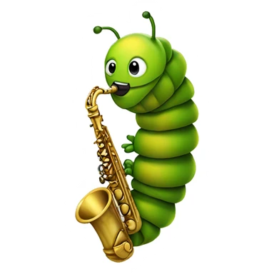 Caterpillar playing saxaphone sticker
