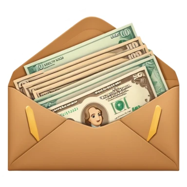 Banknotes in brown envelopes sticker