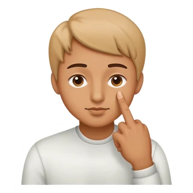 Finger touching nose sticker