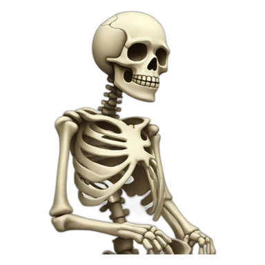 Sad skeleton dead sticker