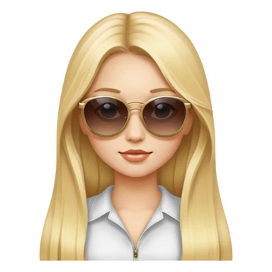 girl with long blonde hair with sunglasses sticker