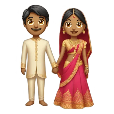 Indian couple getting married  sticker