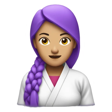 a bright purple Asian woman jiu-jitsu sticker