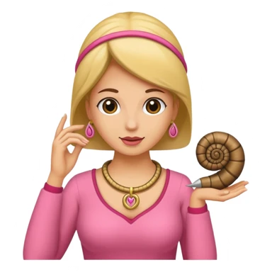 Rosa mujer comprando collares de caracol sticker