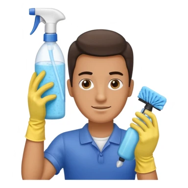 man Cleaning the bathroom sticker